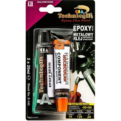 Technicqll E-143 Клей епоксидний металевий 2x20ml тюбик 