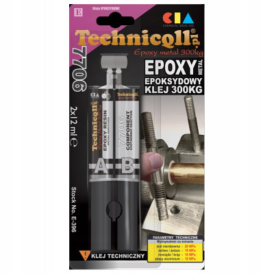 Technicqll E-396 Клей епоксидний металевий 2x12ml шприц Technicqll E-396 Клей епоксидний металевий 2x12ml шприц