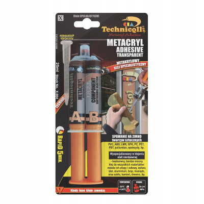 Technicqll X-904 Клей метакриловий ударостійкий 25ml шприц Technicqll X-904 Клей метакриловий ударостійкий 25ml шприц